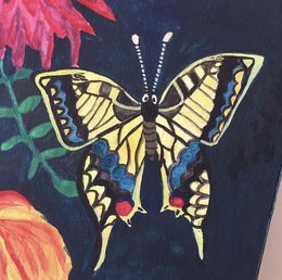 Blomster Økokort med blå og hvid vase | Bæredygtige fødselsdagskort blomsterkort | Farverige kunst lykønskningskort | Trendy festkort