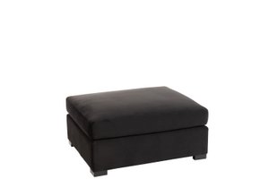 J-Line zetel Ottoman 2 pers - velvet/hout - zwart