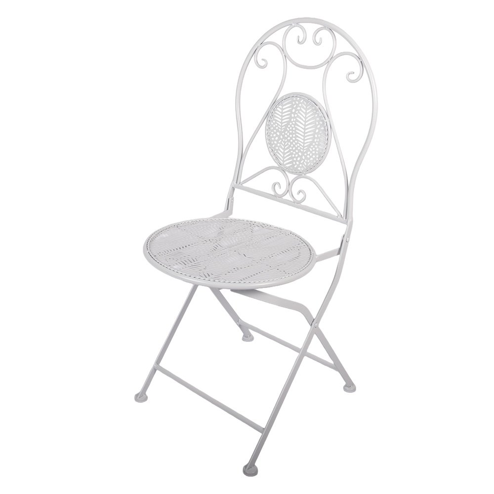 Bistroset Bistrotafel Bistrostoel 3-delig Ø 60x70 / 50x40x93 cm Wit Metaal