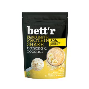 Protein Shake Banana and Coconut, with erythritol, organic, Bett'r, 450g