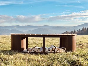 Bank Freiburg aus Edelrost