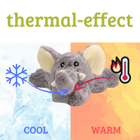 Heat cushion, the natural hot water bottle as a large elephant cuddly toy with organic millet filling and health herbs