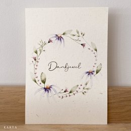 Greeting card -Coneflower wreath