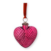 Ornament Glass Heart Pink 10cm