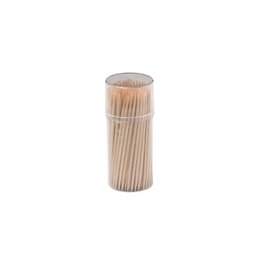 Set of 2 boxes of 150 wooden toothpicks each, Fackelmann Wood Edition, natural wooden toothpicks in a cylindrical container