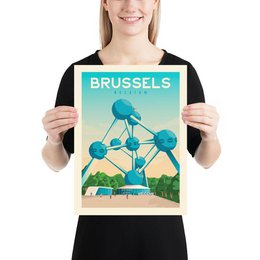 Affiche Bruxelles Vintage | Poster Ville Bruxelles Belgique