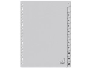 ECO tab Kangaro A4 numbers 180gr gray cardboard 23r 12pcs FSC