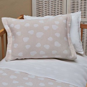 Dubbelzijdige strepen harten kussensloop