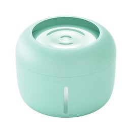 Stylish pet fountain in aqua color, designed for pets' hydration needs. Features a modern, compact design with a water level indicator.