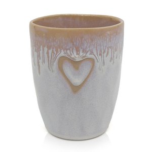 Steengoed mok "Hart" poolwit
