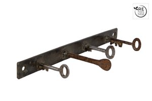 3R Kapstokje Keys roest gerecycled metaal 22x5x3cm