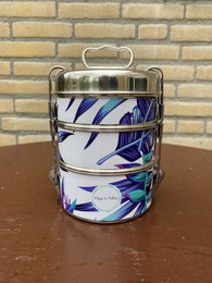 Tiffin - lunch box - Plumes violettes