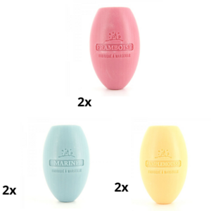 2x Bolsoap Raspberry, 2x Marine, 2x Pamplemousse