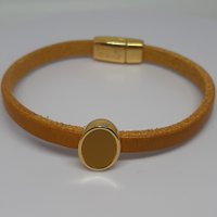 Semplice enamel oval slider 24K gold plated