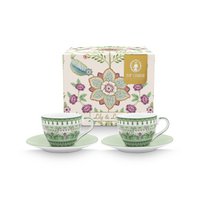Set/2 Espresso Cups and Saucers Lily&Lotus Light Green 120ml