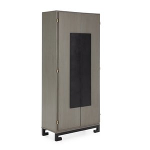 GARDEROBE 85X45X195 MINDI HOUT GRIJS/ZWART TH2650122