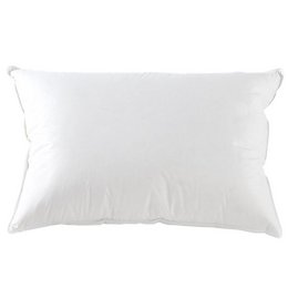 Soft, plush cushion filled with a blend of down and feather for comfortable support. Rectangular shape in a neutral color.