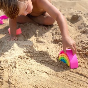 Montessori-Entwicklungsspielzeug: Neon stapelbarer Regenbogen