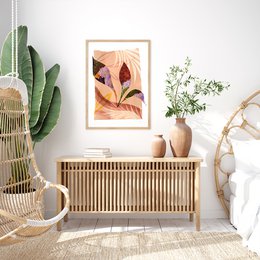 Terracotta Leaf Painting Art Print