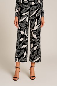 Fluid noralu pants with black abstract patterns - straight cut & French manufacturing