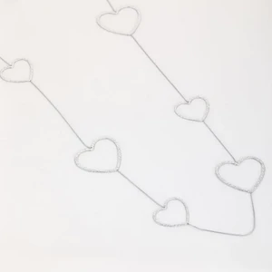 80 CM lange ketting met hartjes JE18085 - SILVER