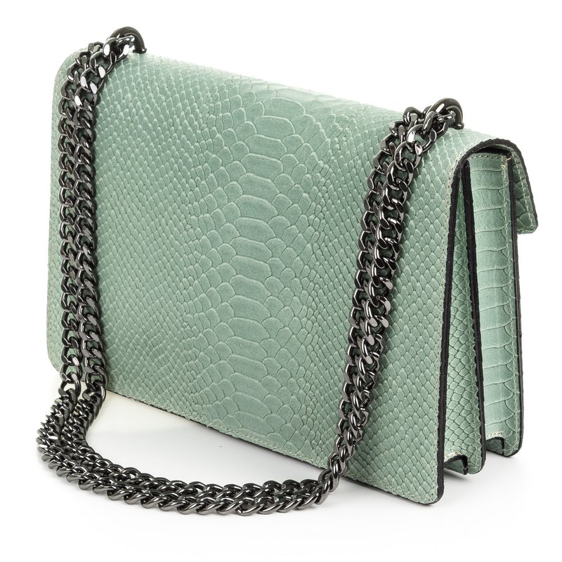 Florence Artegiani. Luce Damenhandtasche. Schlangenleder-Gravur aus echtem Wildleder