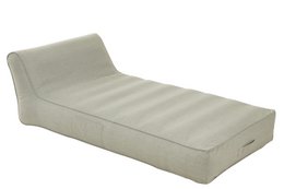 Gray polypropylene outdoor chaise lounge with a simple, modern design.