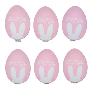 Decorative Pegs Egg 3x1x5 cm Pink Wood