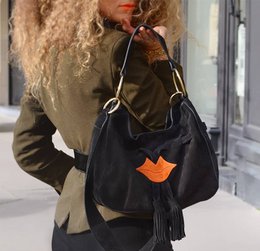 Sort og orange MIKI CITY blød mulepose