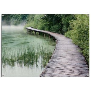 Tuinposter Steiger aan de rand van het meer 100x140
