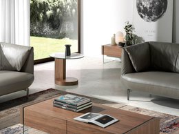 Walnut wood corner table and tempered glass 2036