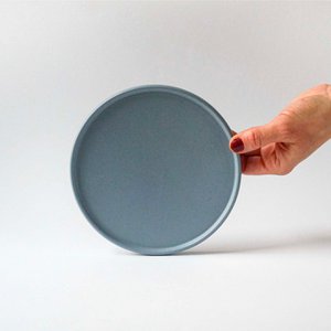 Plate / lid 16 cm - fjord blue matt