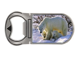 Metalen magneet flesopener ijsbeer