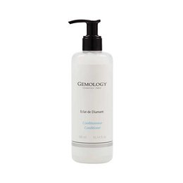 Diamond Shard Conditioner, a shampoo product from the Gemology brand, featuring a white bottle with a black pump dispenser. The product is designed to condition and cleanse hair.
