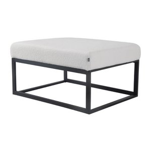 Pouf Hocker voetenbank bijzettafel Teddy stof wit 75 cm otto
