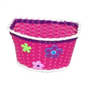 Bicycle basket for children's bicycle pink