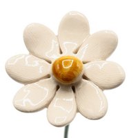 Madeliefje bloem keramiek klein wit 3,5 cm