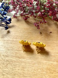 Clay Earrings Stainless Steel Sunflower Studs large