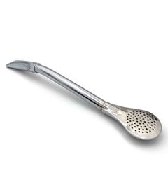 Stainless steel bombilla for mate tea, featuring an alpaca design. Ideal for sipping traditional South American yerba mate.