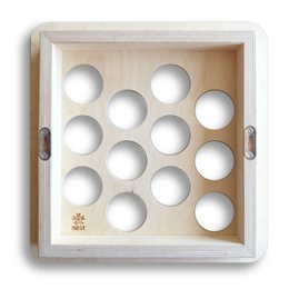 Spice rack grey-brown · with 12 glasses · birch plywood · HPL front grey-brown