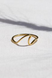 Mykonos - Dainty Ocean Waved Line Stacking Ring