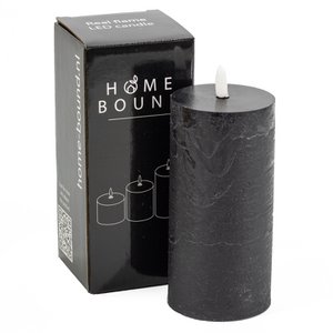 LED-Blockkerze 7,5x15cm schwarz