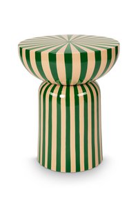 Side Table Metal Green-Off White 44x55cm