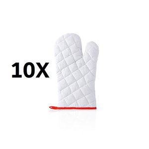 10 x Wit hoogwaardige keukenkitten in zacht katoenmateriaal