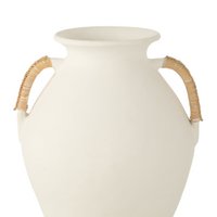 J -Line Vase Leo - Keramik - Terrakotta - Weiß/Naturel - 43 cm hoch