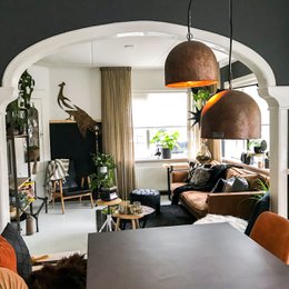 Kobberkedel hængelampe "Round M - Weathered"