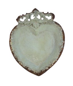 Heart decorative dish green