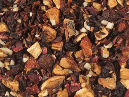 Dried fruit and spice blend with apple, cinnamon, and other warm flavors. Suitable for tea or baking.