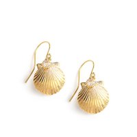 18K gold plated seashell earrings with crystals
