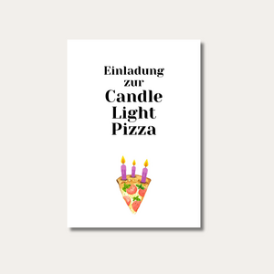 Postkarte | Candle Light Pizza